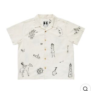 Samuel Zelig Embroidered Camp Shirt SZ Small